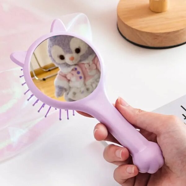 Mini Hair Brush with Mirror - Image 3