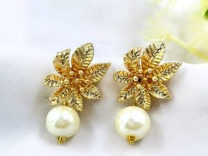 Flower Pearl Drop Earrings