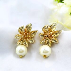 Flower Pearl Drop Earrings