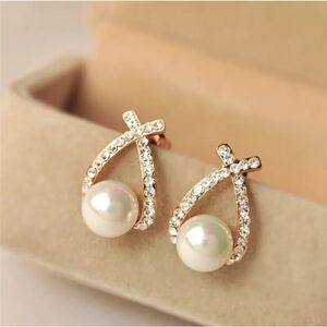 Cross Pearl Stud Tops