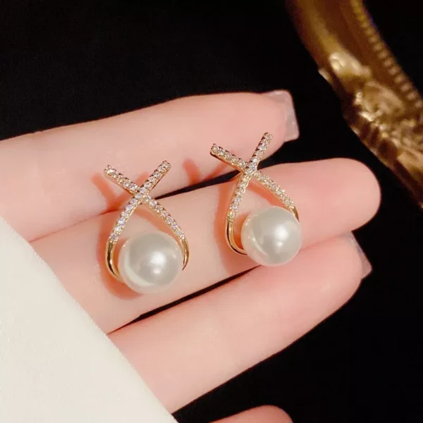 Cross Pearl Stud Tops - Image 4