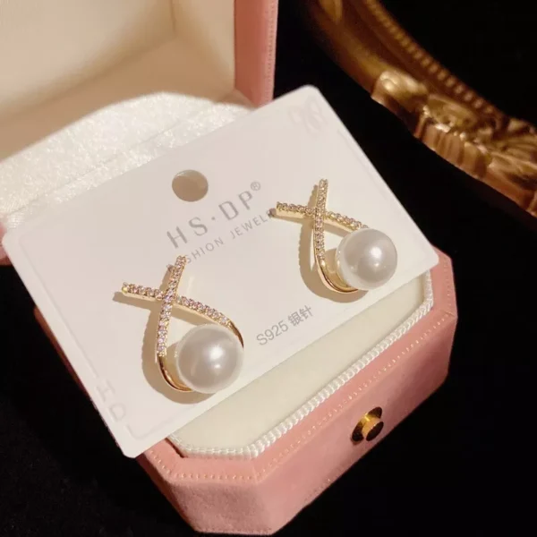Cross Pearl Stud Tops - Image 3