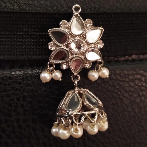 Traditional Silver Kundan Jhumka - Image 2