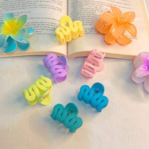 Pastel Curly Claw Clips