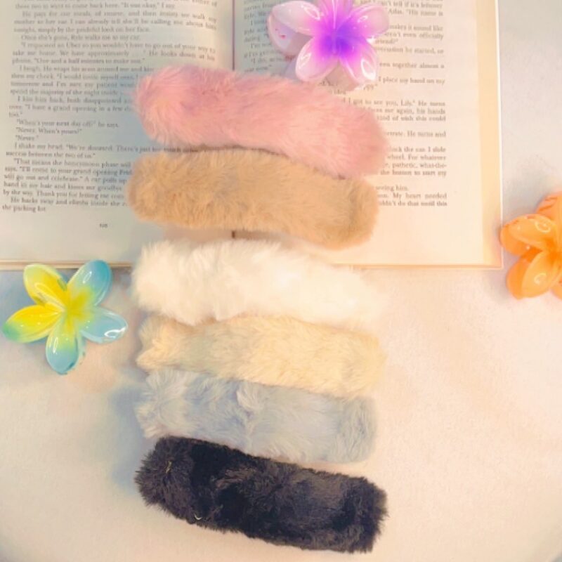 Large Furry Hair Clips