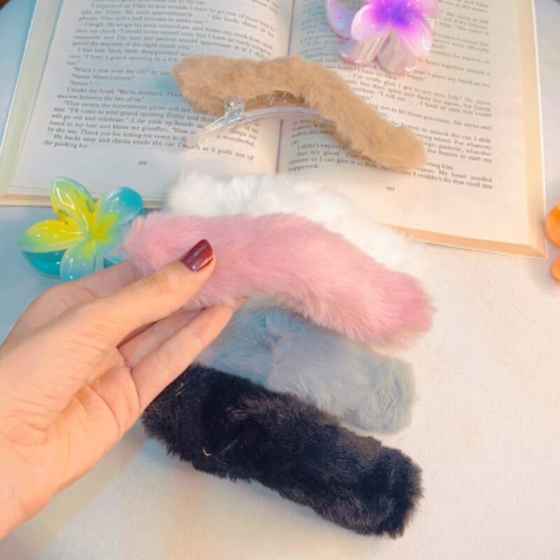 Large Furry Hair Clips - Image 2